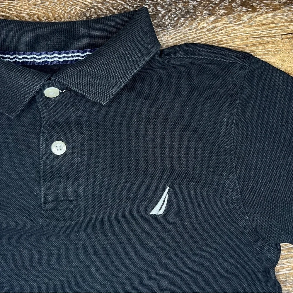 Nautica Boys Classic Black and White Polo Shirts, Size S (8)